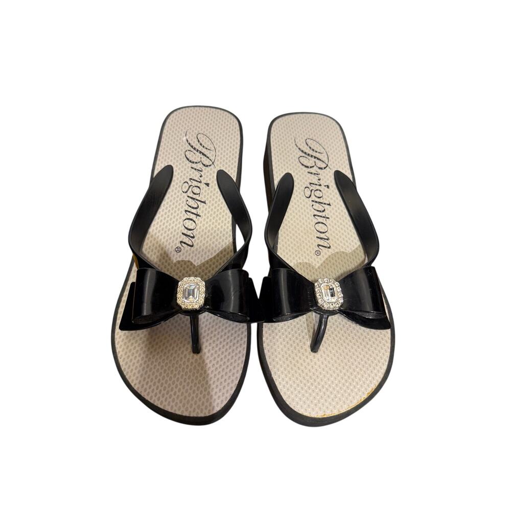 Brighton Bowie Wedge Flip Flops Size 9